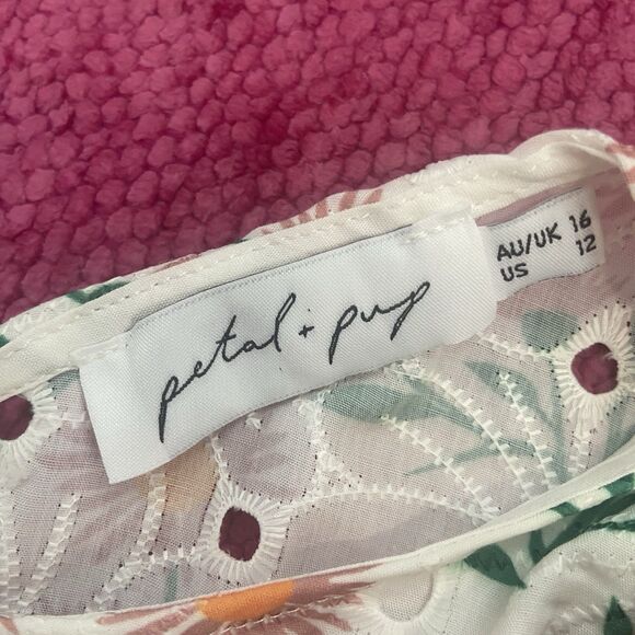 Petal And Pup Sleeveless Floral Eyelet Mini Dress Ruffle Tiered Size 12 - Picture 5 of 13